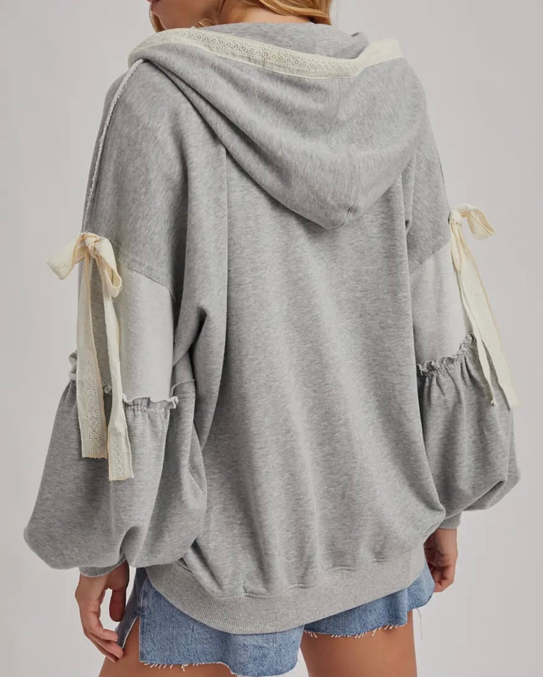 Clean Slate Lace Trim Zip-Up Jacket