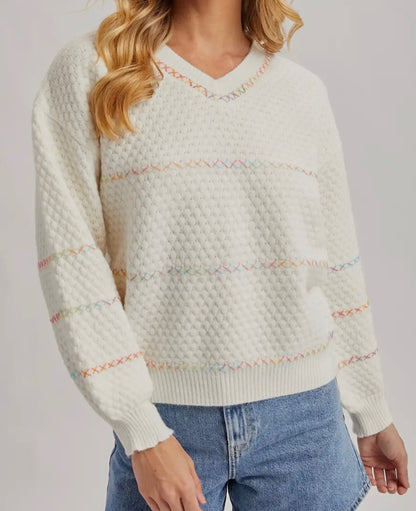 Bright Side Waffle Knit Pullover