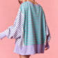 Split Dye Oversized Striped Pullover