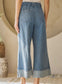 Bow Pocket Cropped Wide Leg Jean