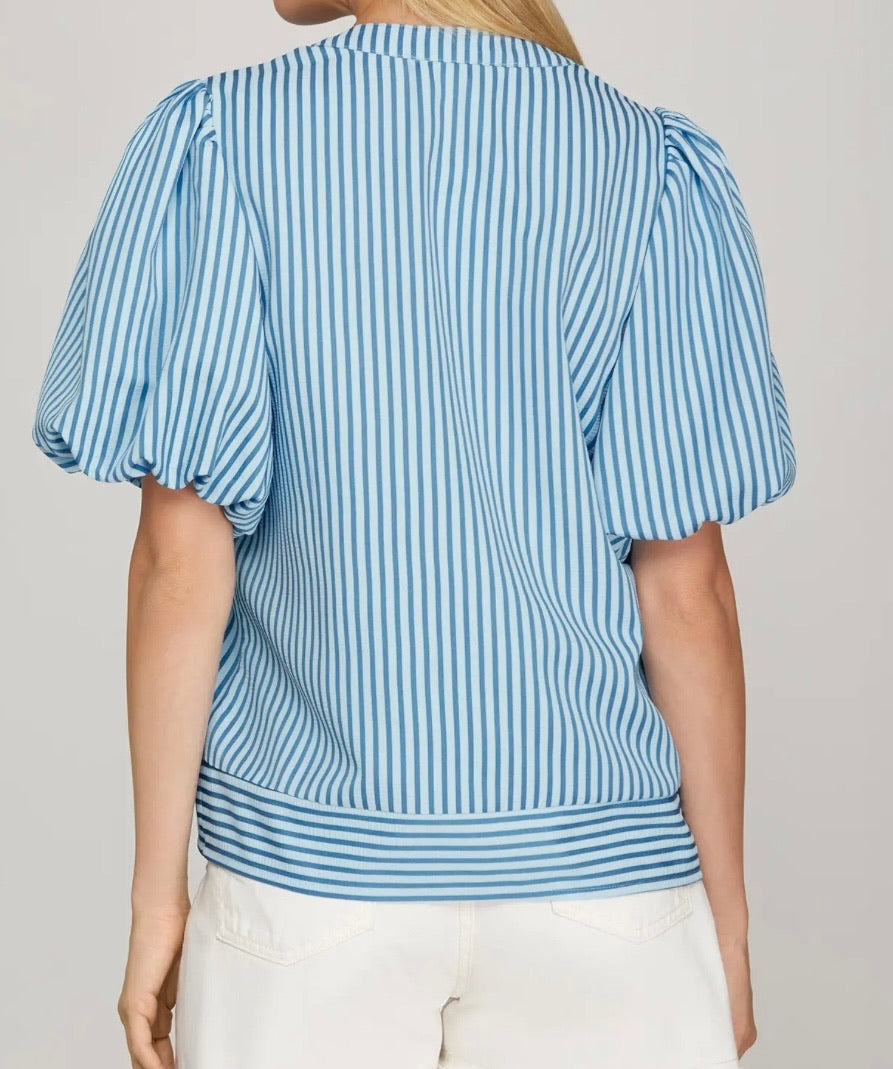 First Bloom Stripe Smocked Top