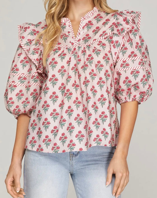 Sunday Best Rosebud Ruffle Top