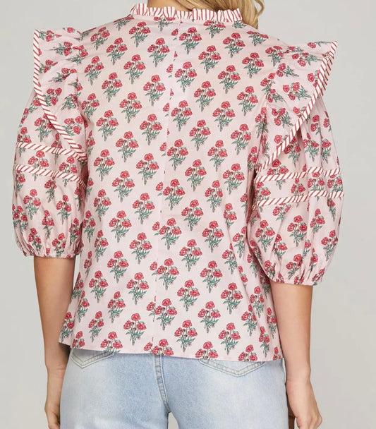 Sunday Best Rosebud Ruffle Top