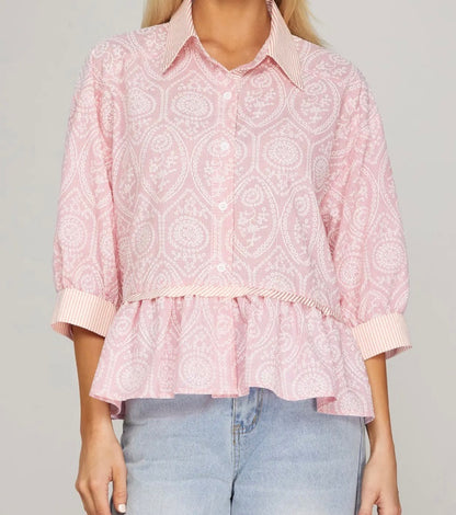Pretty in Paisley Peplum Top
