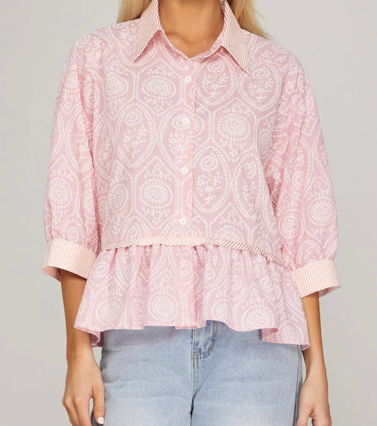 Pretty in Paisley Peplum Top