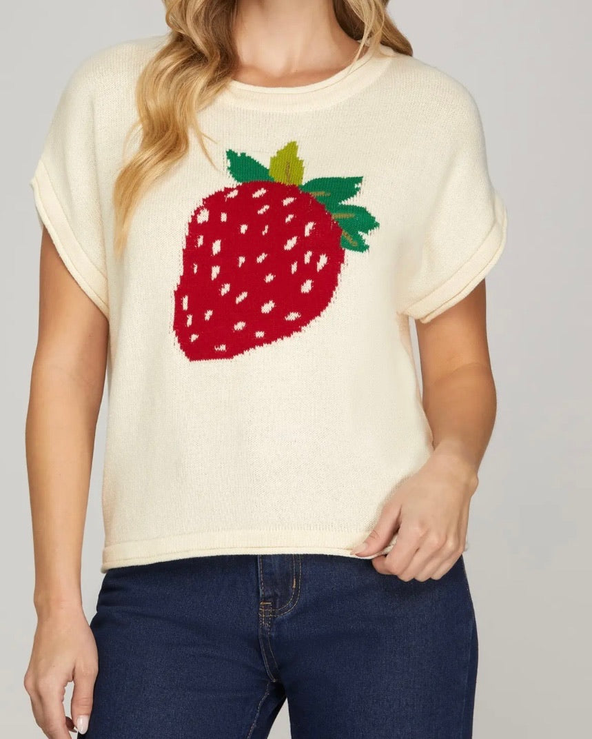 Strawberry Fields Short Sleeve Sweater