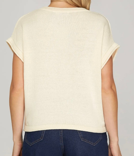 Strawberry Fields Short Sleeve Sweater