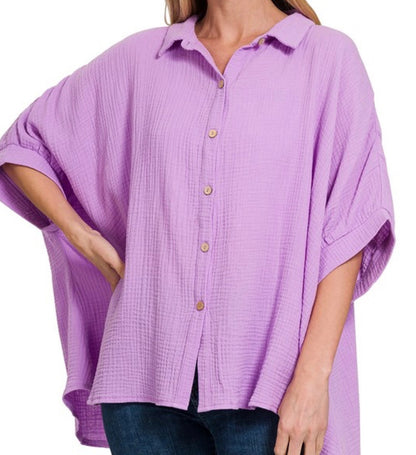 Gauze Oversized Button Down