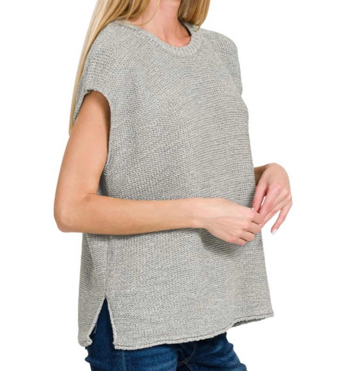 Textured Knit Cap Sleeve Tank