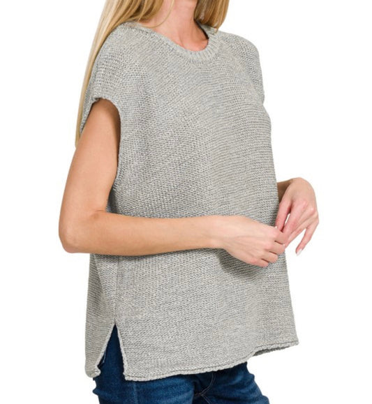 Textured Knit Cap Sleeve Tank