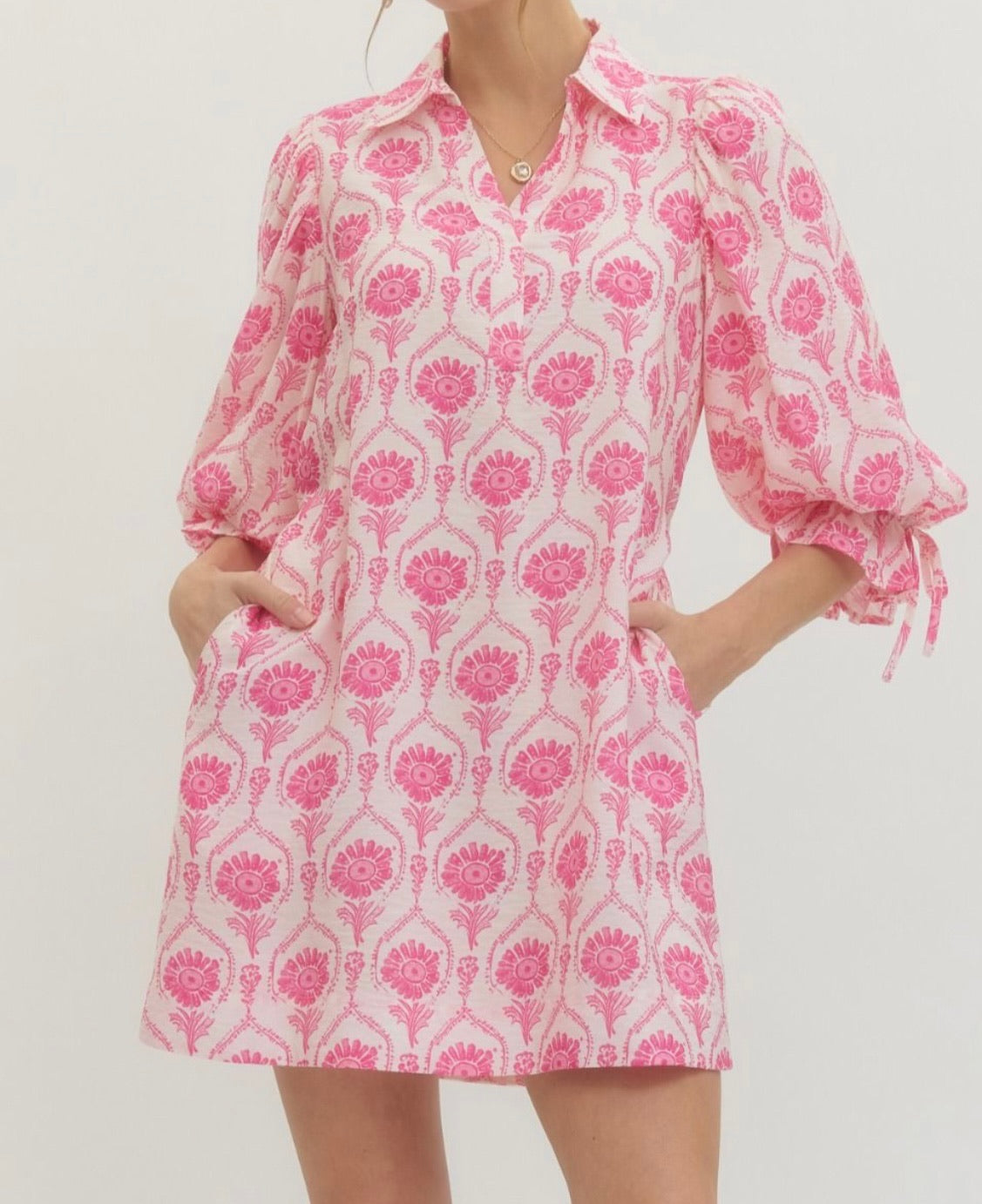 Rosette Structured Mini Dress