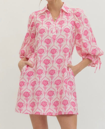 Rosette Structured Mini Dress
