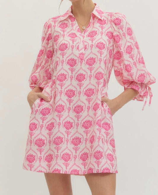 Rosette Structured Mini Dress