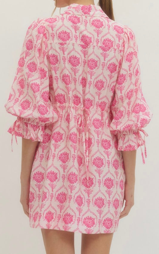 Rosette Structured Mini Dress
