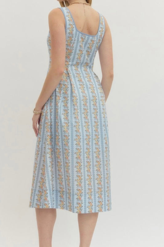 Dewdrop Petals Midi Dress