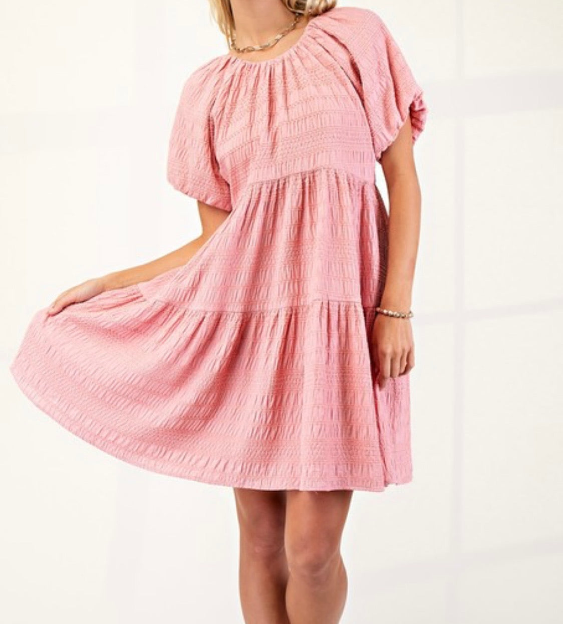 Bluegrass Blush Babydoll Dress