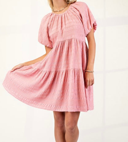 Bluegrass Blush Babydoll Dress