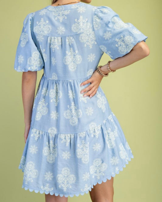 April Skies Scalloped Dress