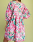 Petal and Palm Puff Sleeve Dress